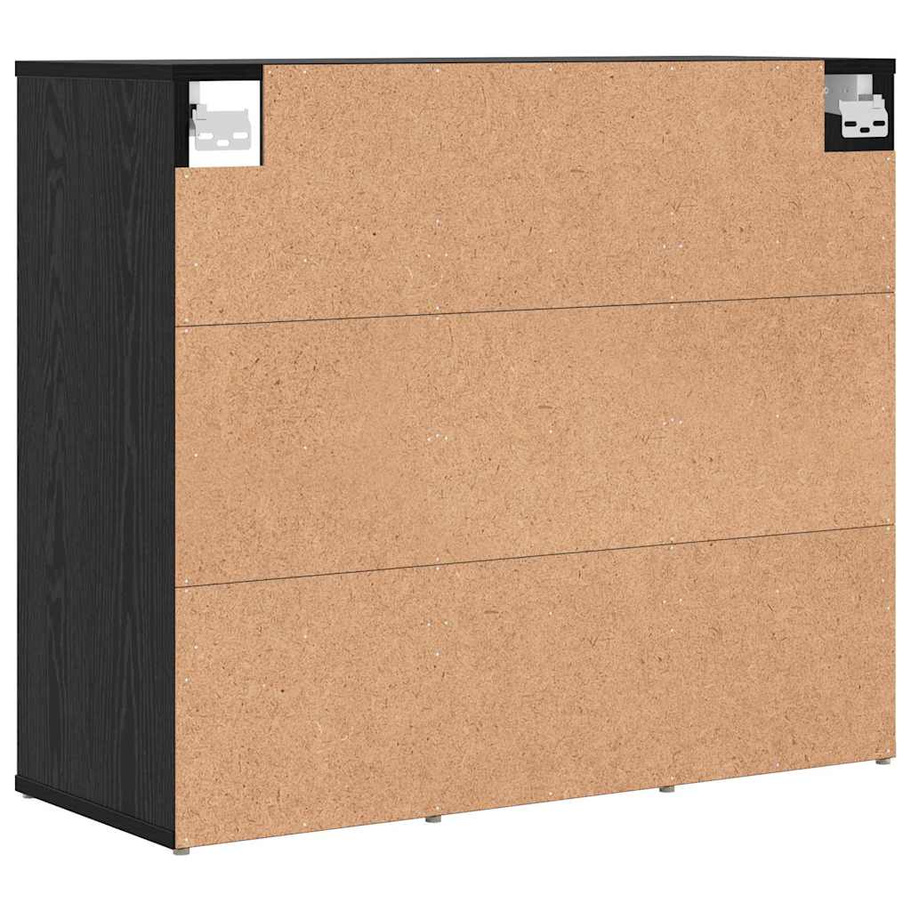 Shoe Cabinet 77.5 x 30 x 67 cm Engineered Wood Black Oak