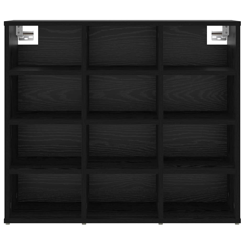 Shoe Cabinet 77.5 x 30 x 67 cm Engineered Wood Black Oak