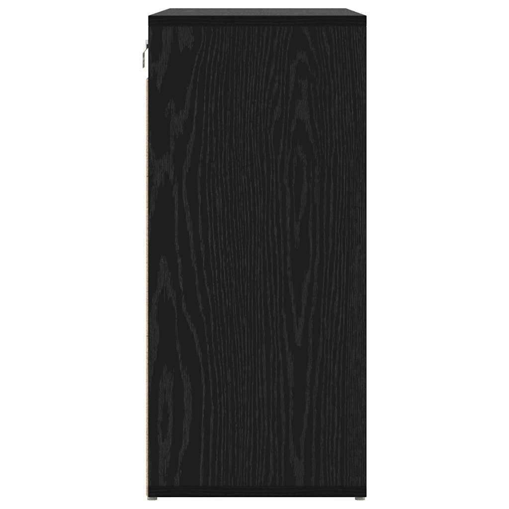 Shoe Cabinet 77.5 x 30 x 67 cm Engineered Wood Black Oak