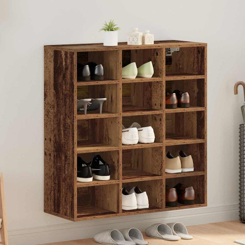 Shoe Cabinet Old Wood 77.5 x 30 x 83.5 cm Engineered Wood