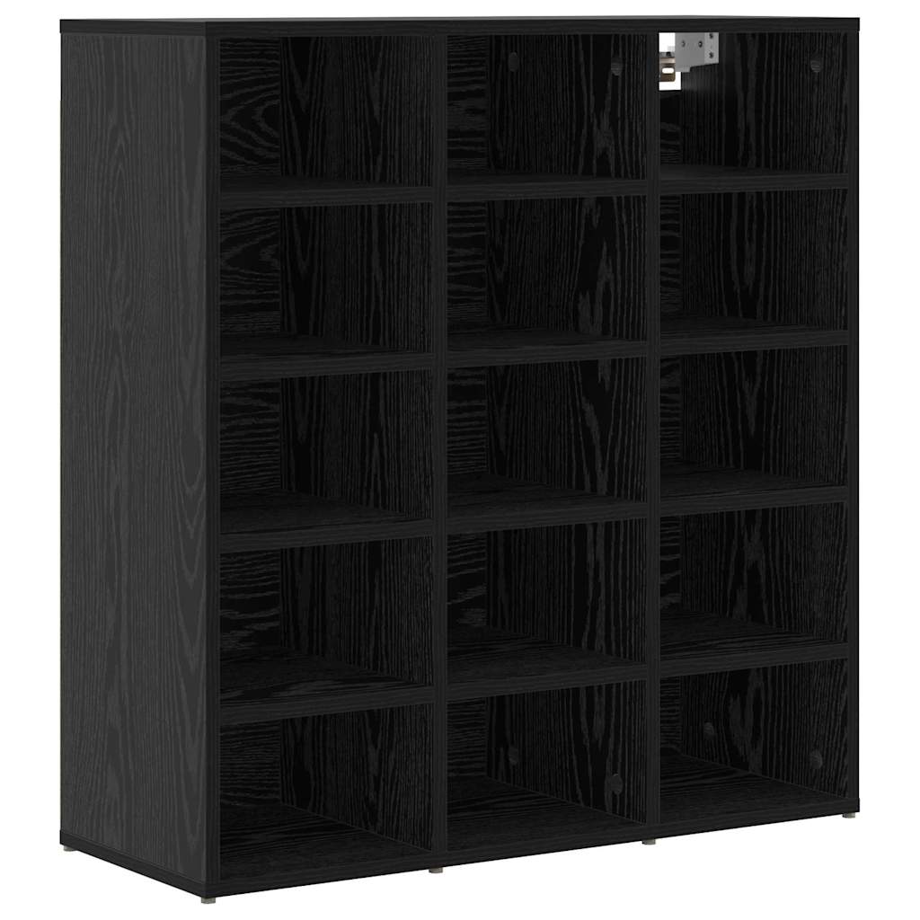 Shoe Cabinet 77.5 x 30 x 83.5 cm Engineered Wood Black Oak