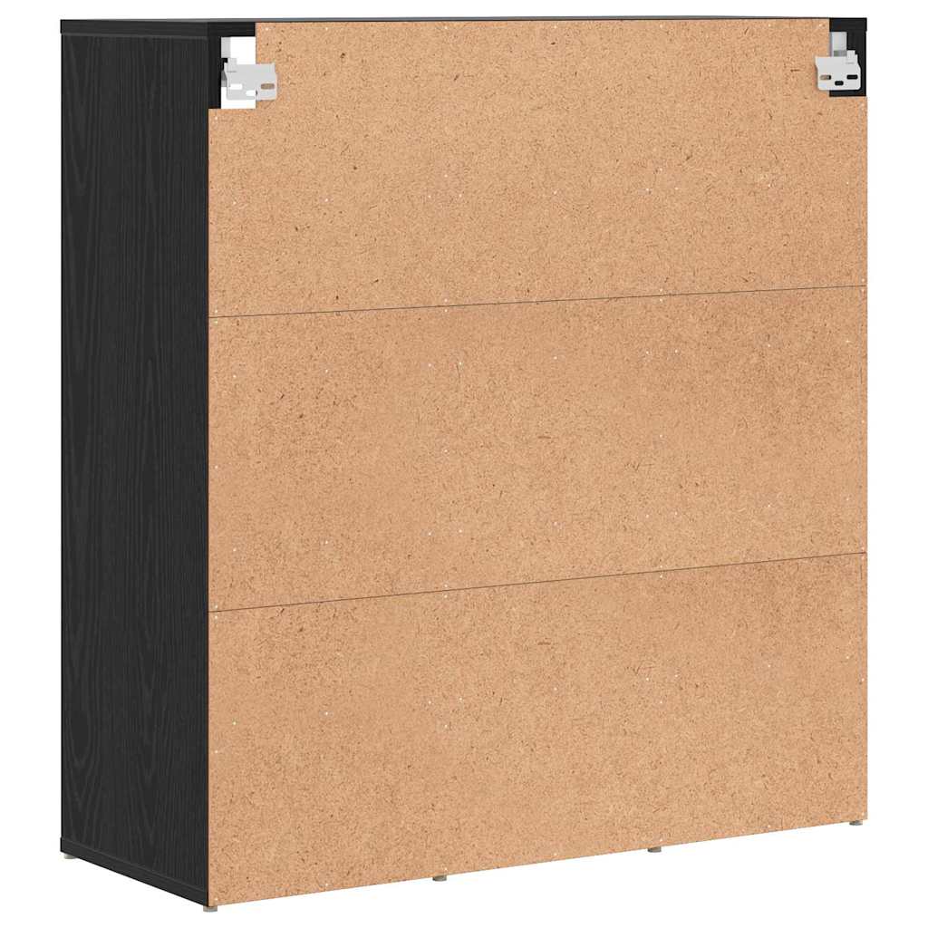 Shoe Cabinet 77.5 x 30 x 83.5 cm Engineered Wood Black Oak