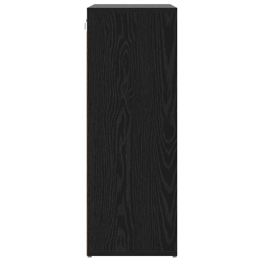Shoe Cabinet 77.5 x 30 x 83.5 cm Engineered Wood Black Oak