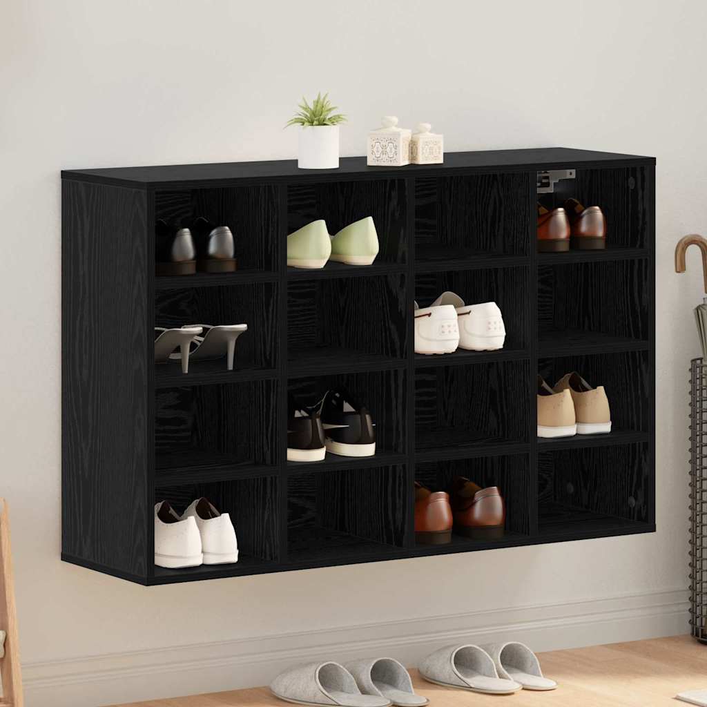 Shoe Cabinet 103 x 30 x 67 cm Engineered Wood Black Oak