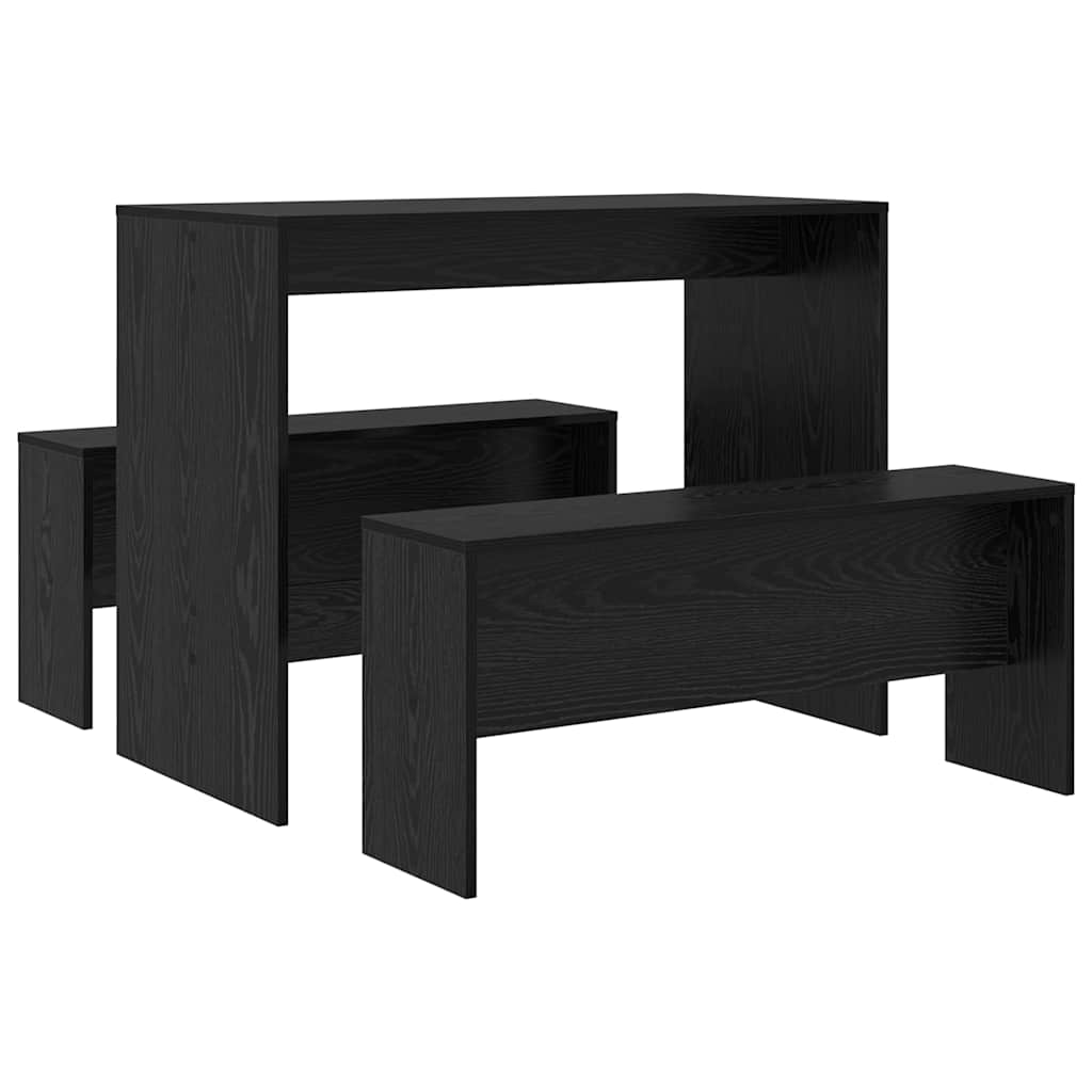 vidaXL Dining Set 2 pcs Black oak 97 x 47 x 75 cm Engineered Wood