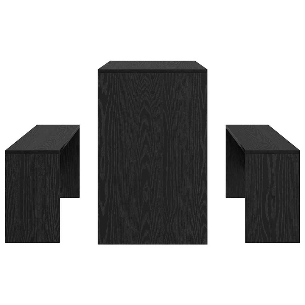 vidaXL Dining Set 2 pcs Black oak 97 x 47 x 75 cm Engineered Wood