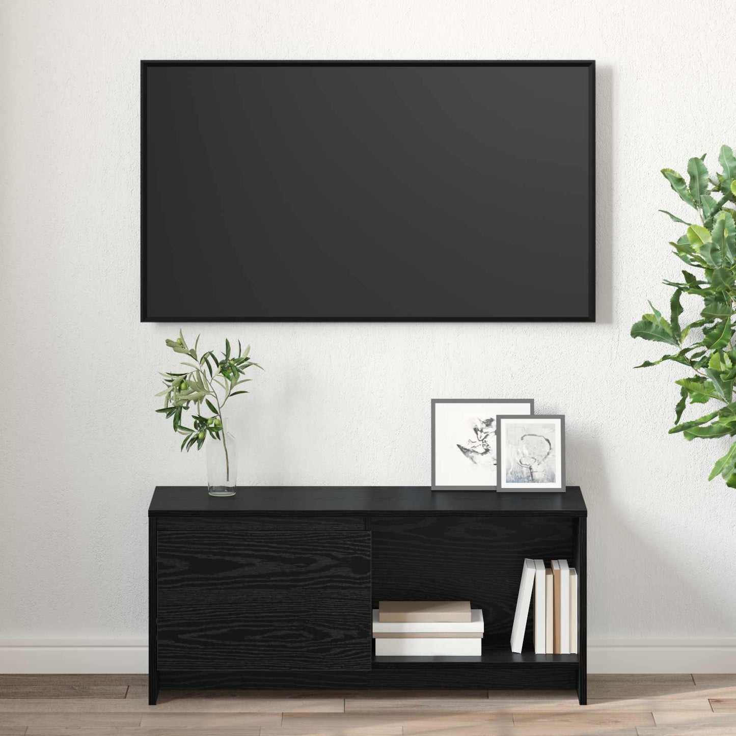 TV Cabinet Set 90 x 35 x 40 cm Black Oak Engineered Wood