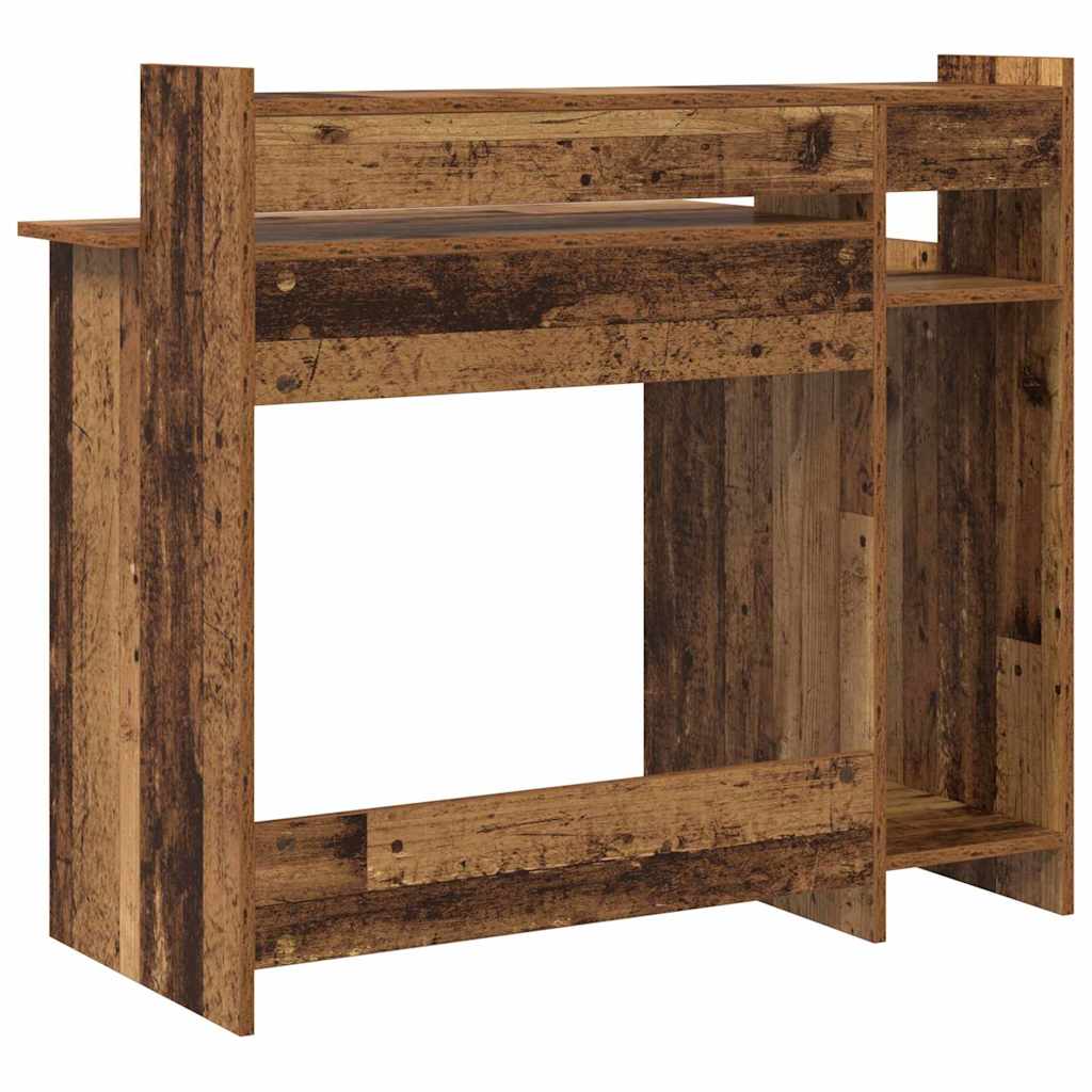 Desk with Shelf Old Wood 97 x 45 x 90 cm Engineered Wood