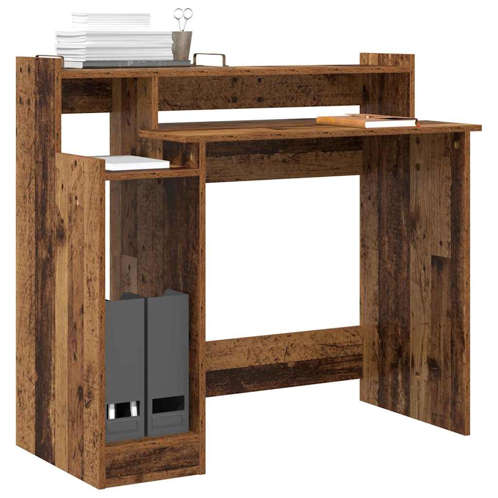 Desk with Shelf Old Wood 97 x 45 x 90 cm Engineered Wood
