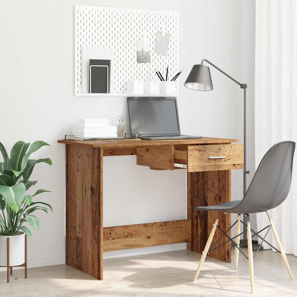 Desk with Drawer Old Wood 100 x 50 x 76 cm Engineered Wood