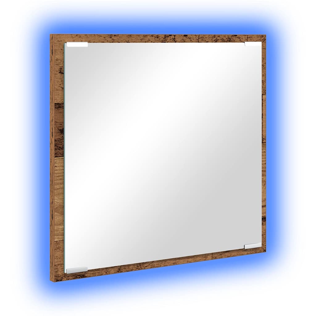 vidaXL LED Bathroom Mirror Old wood 40 x 8.5 x 37 cm Engineered Wood