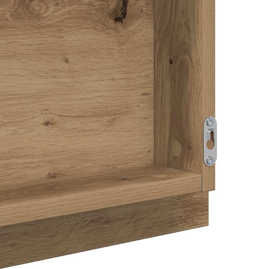 vidaXL LED Bathroom Mirror Wall-mounted Artisan oak 40 x 8.5 x 37 cm