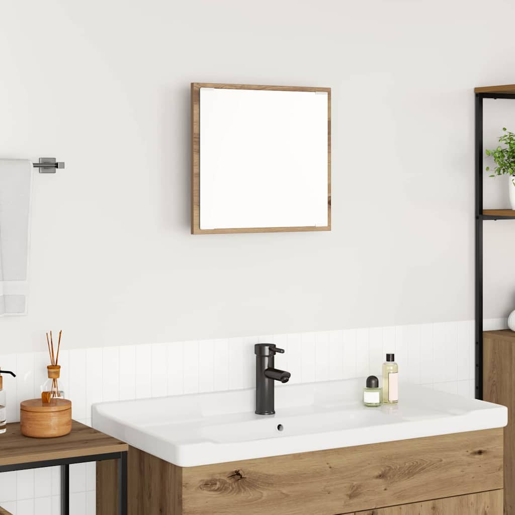 LED Bathroom Mirror Artisan Oak 40 x 37 x 8.5 cm