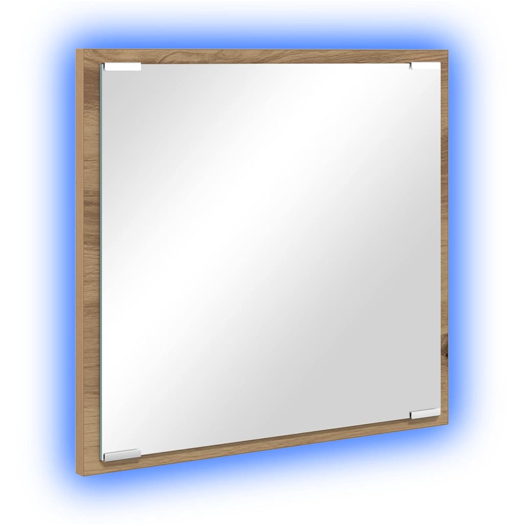 vidaXL LED Bathroom Mirror Wall-mounted Artisan oak 40 x 8.5 x 37 cm