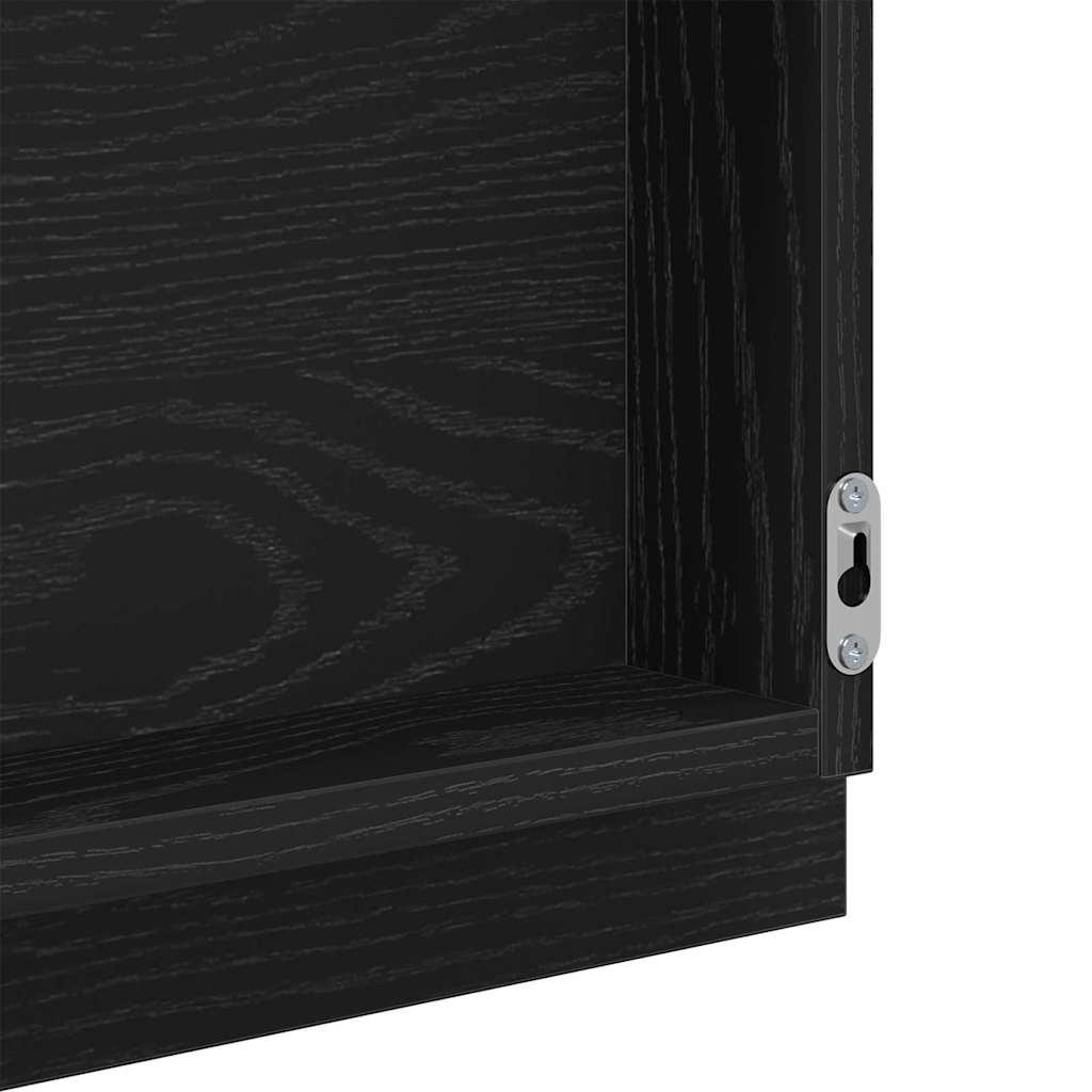 vidaXL Mirror Wall-mounted Black oak 90 x 8.5 x 37 cm Engineered Wood