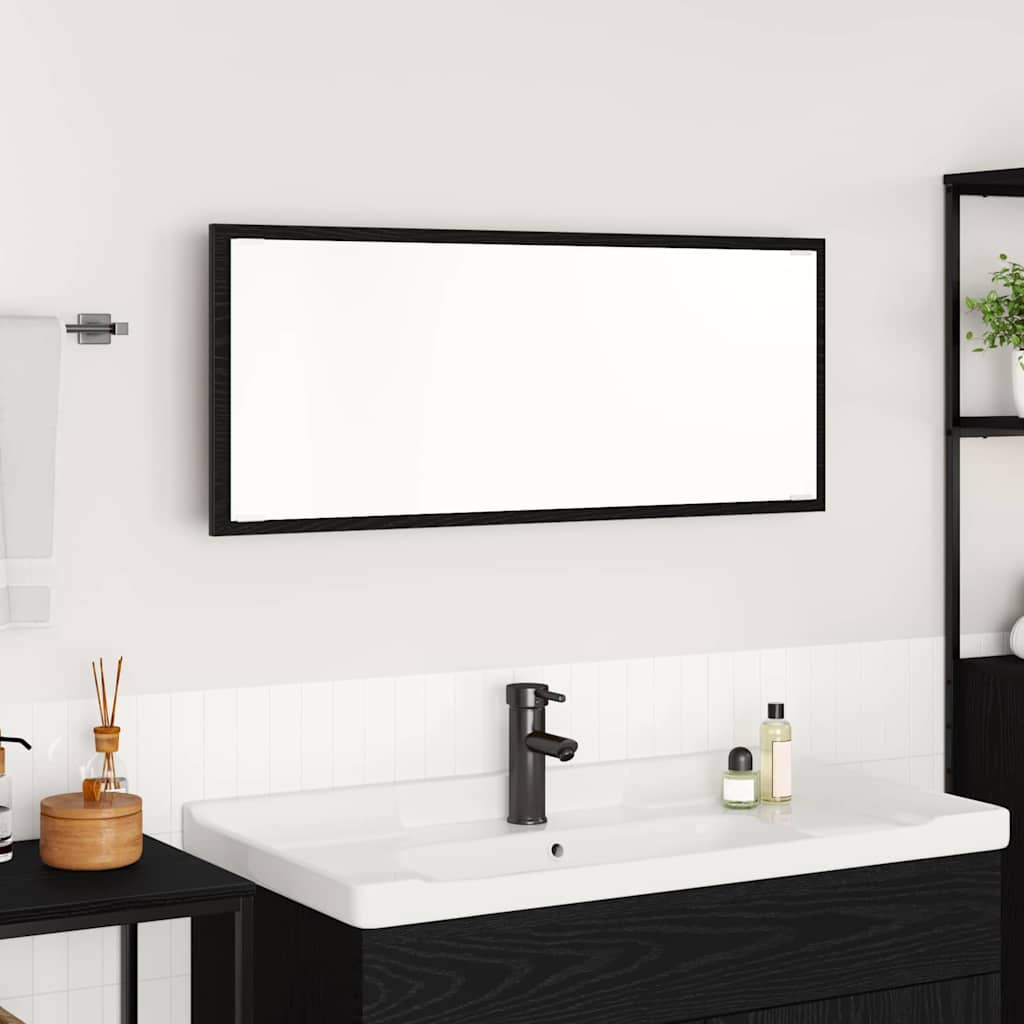 Mirror Black Oak 90 x 8.5 x 37 cm Engineered Wood