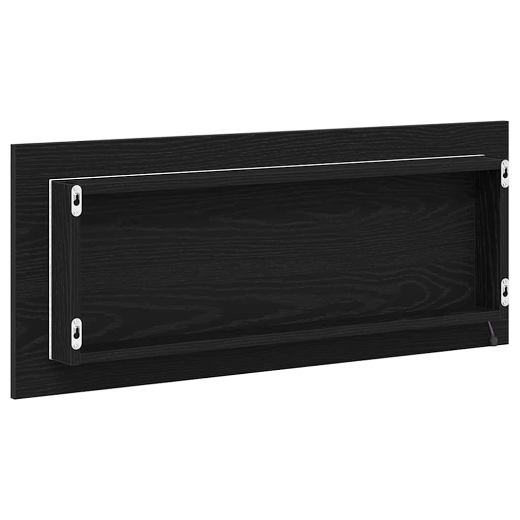 Mirror Black Oak 90 x 8.5 x 37 cm Engineered Wood
