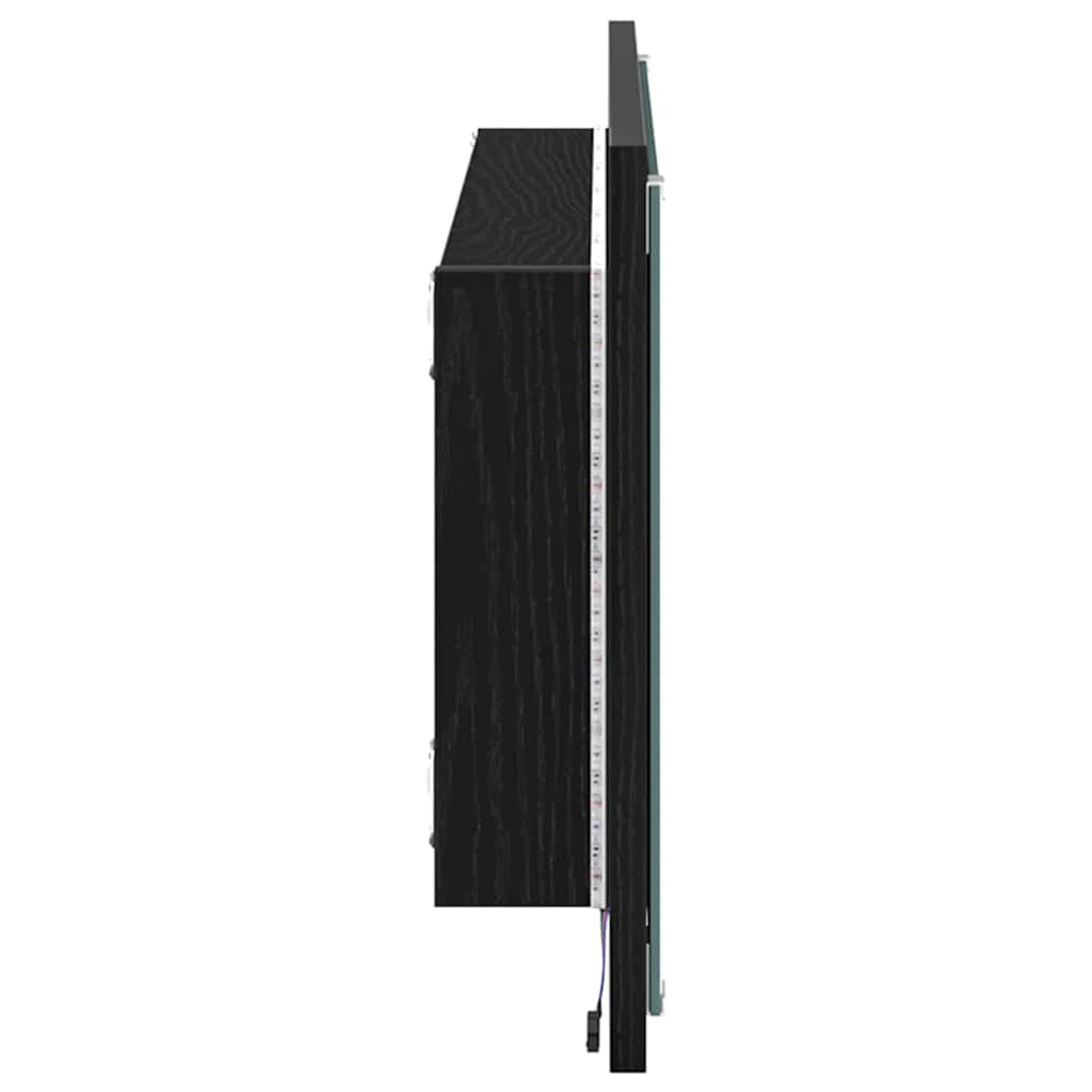 Mirror Black Oak 90 x 8.5 x 37 cm Engineered Wood