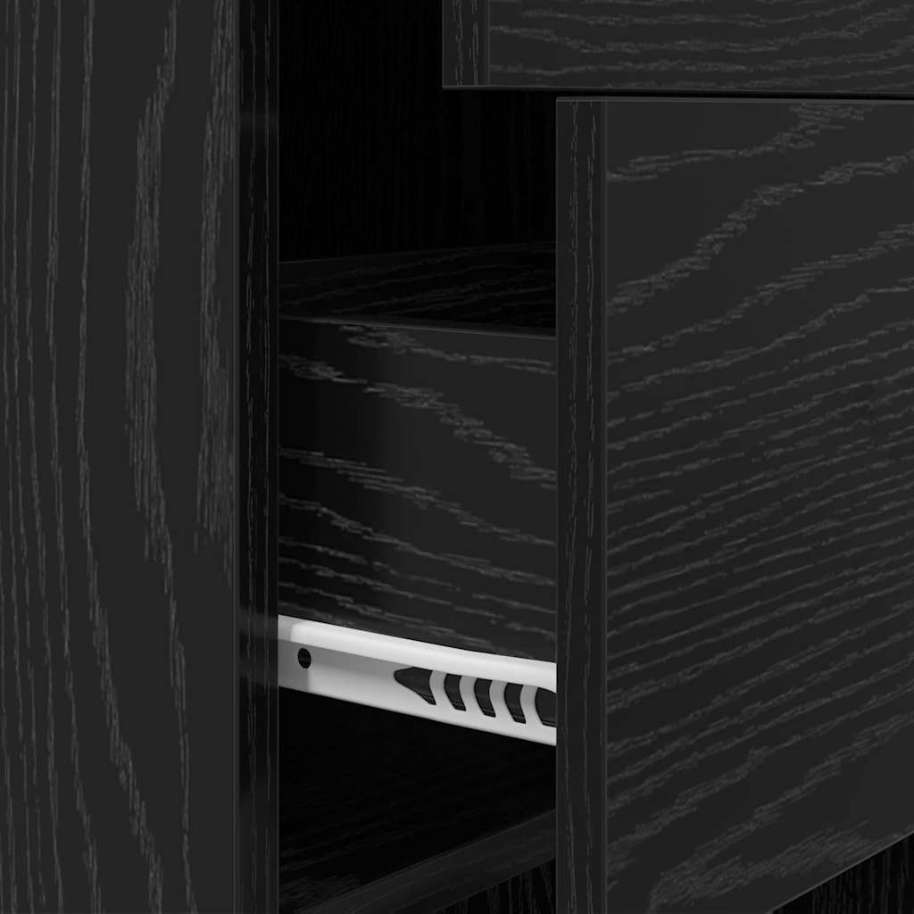 Book Cabinet 2-Tier 40 x 35 x 180 cm Engineered Wood Black oak