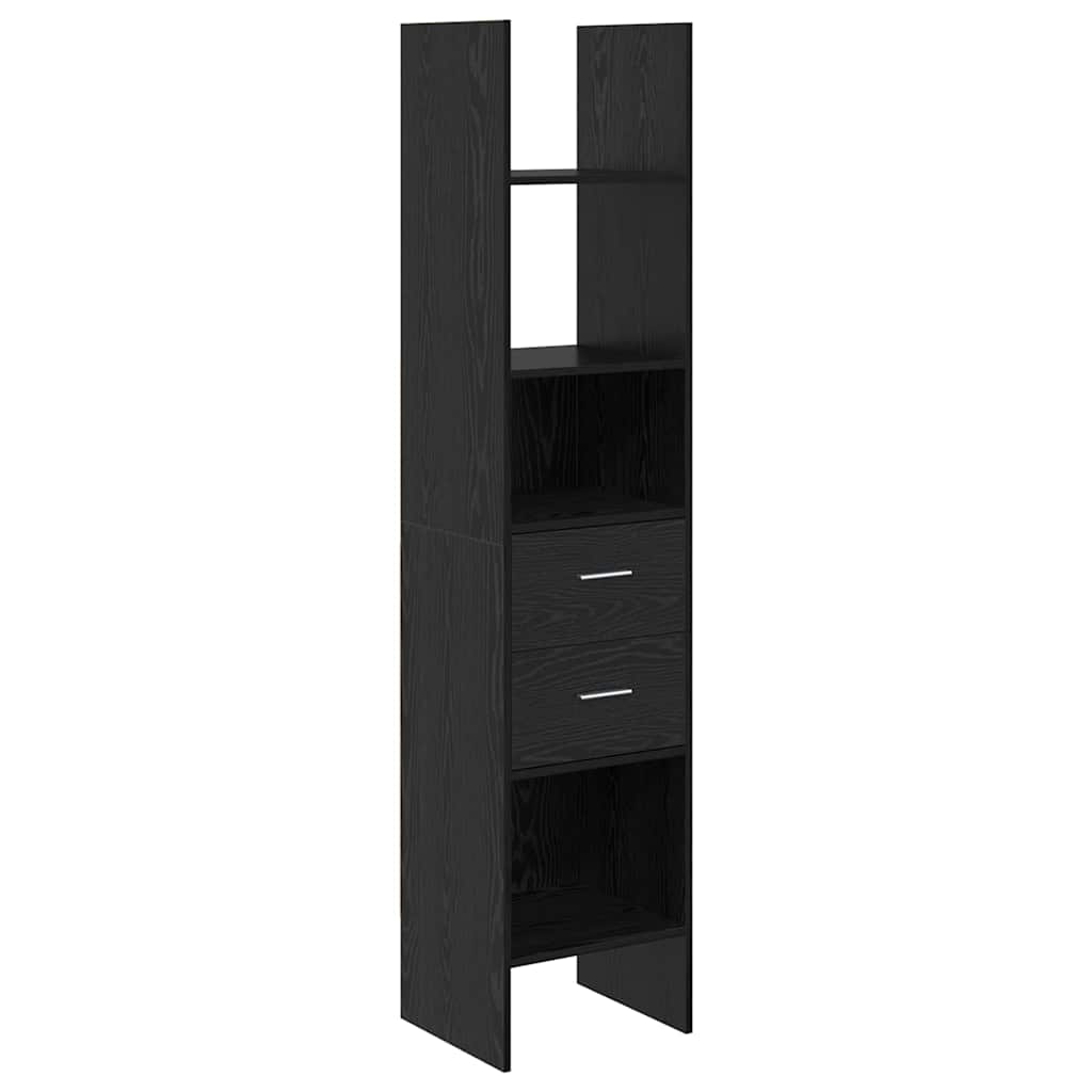 Book Cabinet 2-Tier 40 x 35 x 180 cm Engineered Wood Black oak