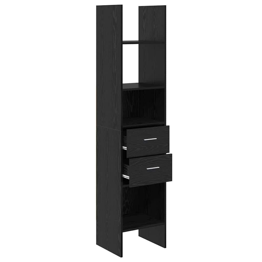 Book Cabinet 2-Tier 40 x 35 x 180 cm Engineered Wood Black oak