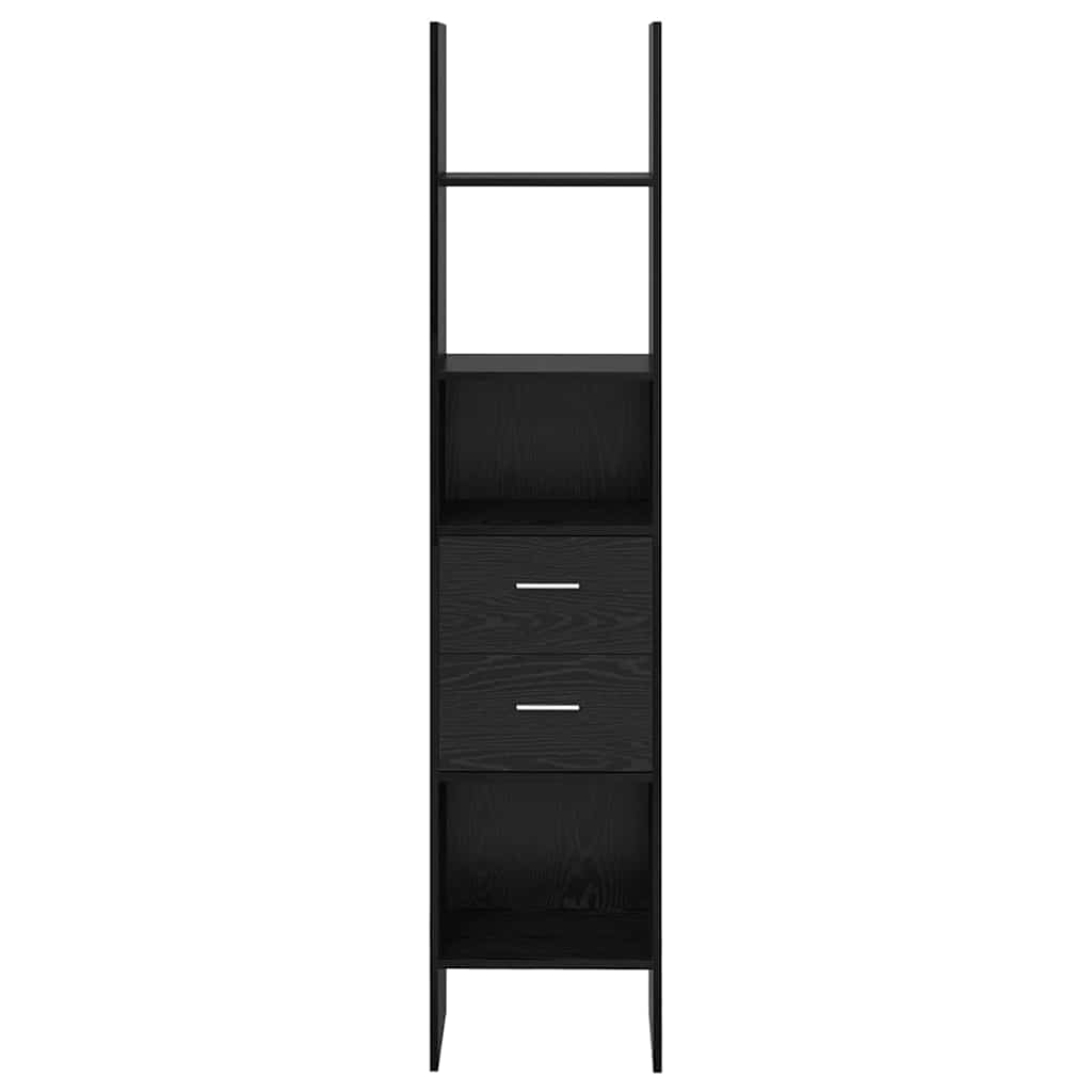 Book Cabinet 2-Tier 40 x 35 x 180 cm Engineered Wood Black oak
