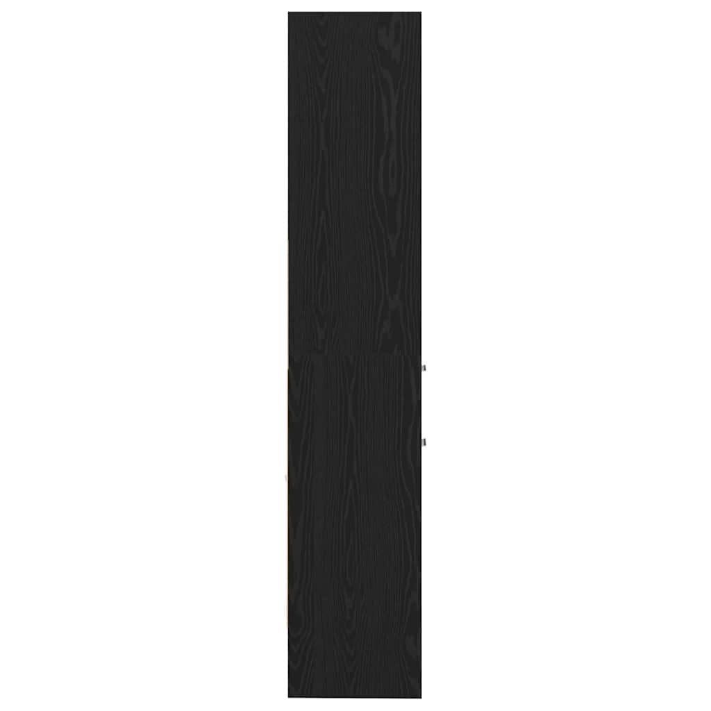 Book Cabinet 2-Tier 40 x 35 x 180 cm Engineered Wood Black oak