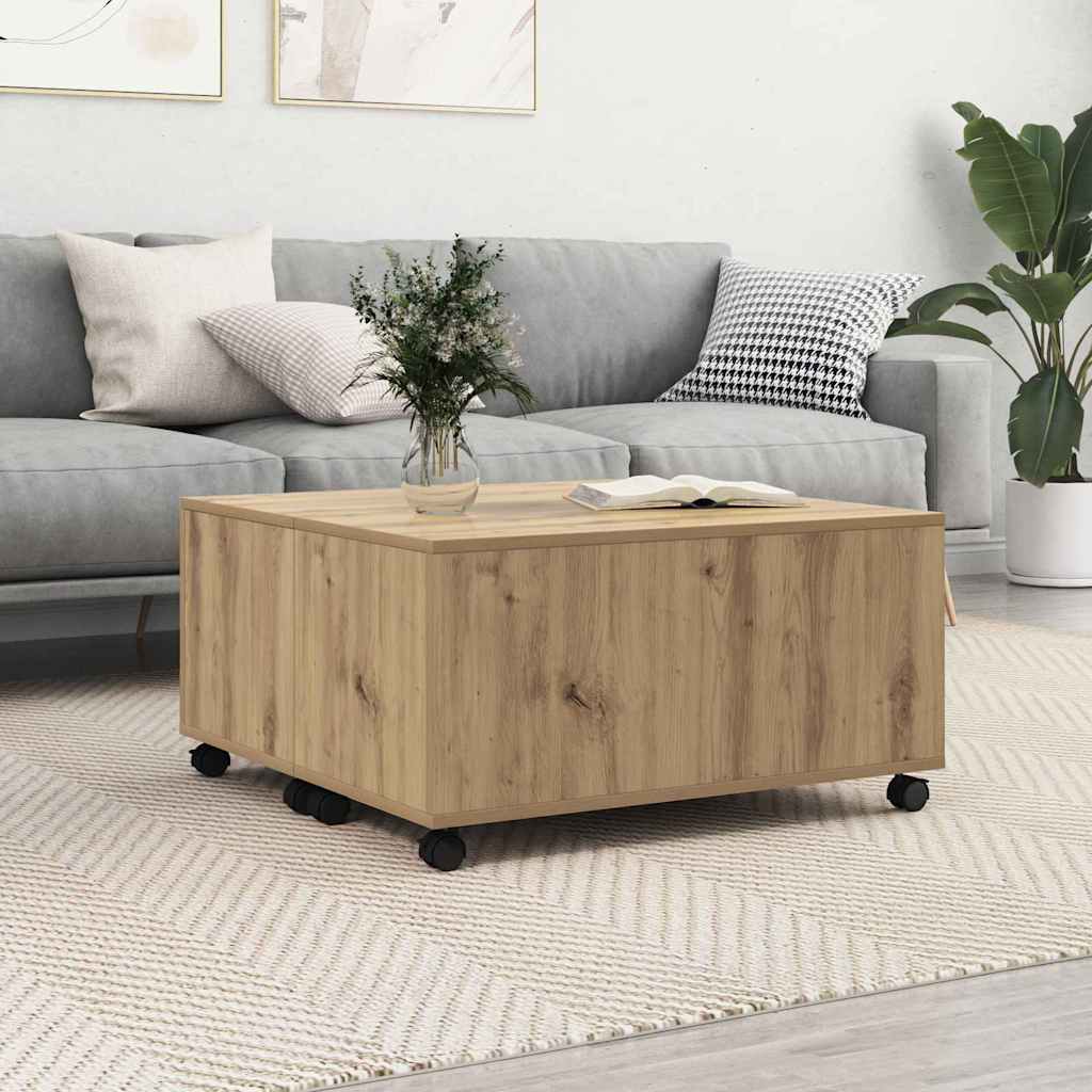 Coffee Table Artisan Oak 75 x 75 x 38 cm Engineered Wood