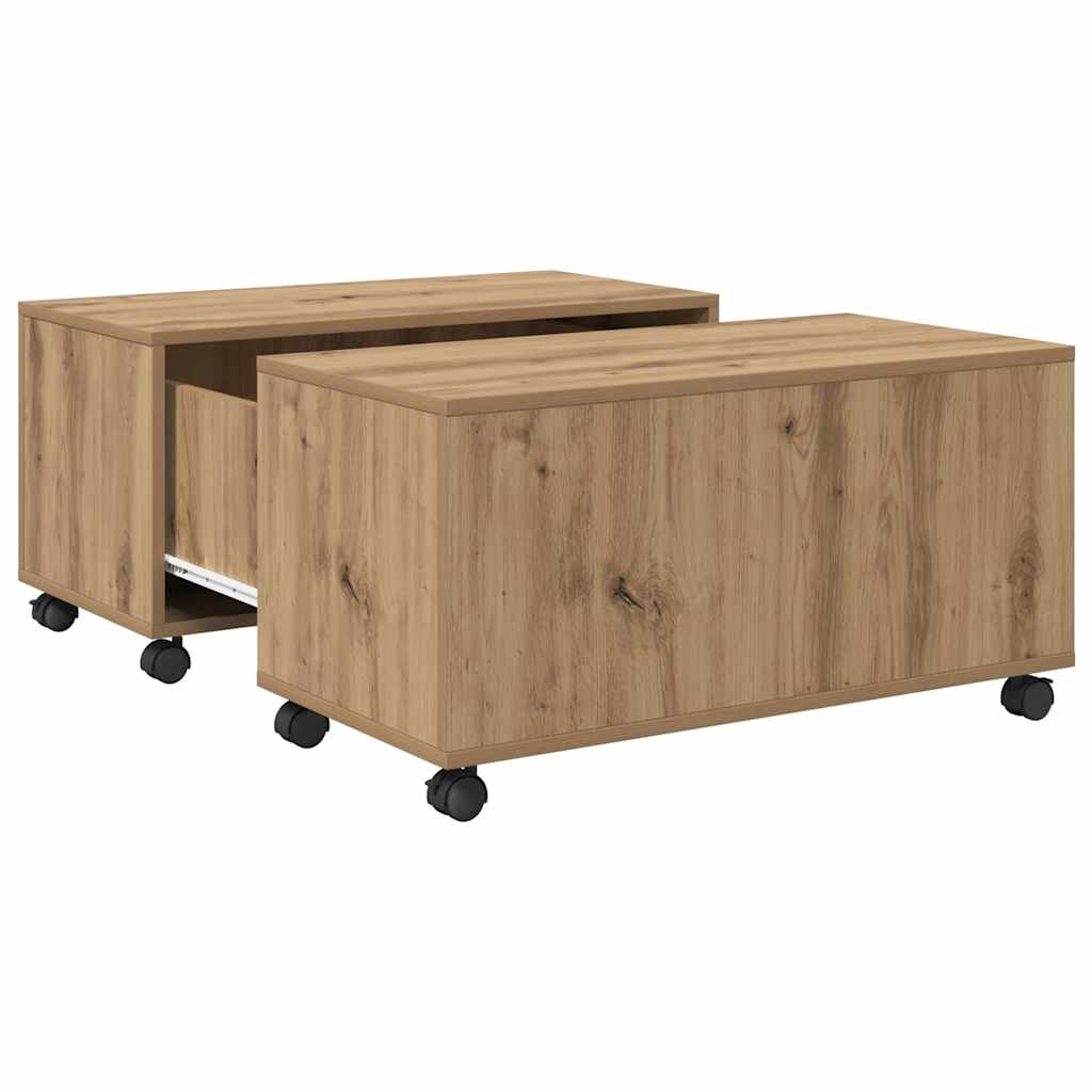Coffee Table Artisan Oak 75 x 75 x 38 cm Engineered Wood