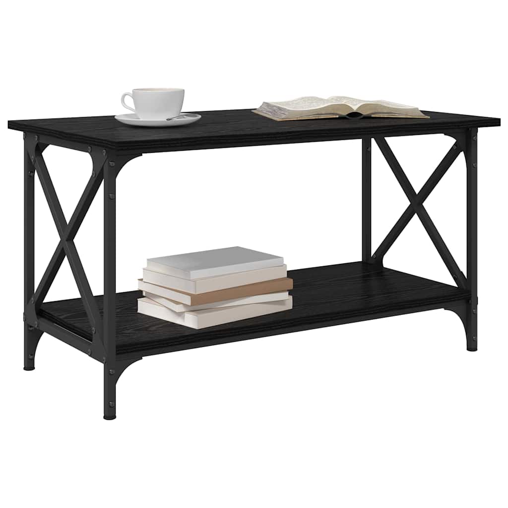 Coffee Table Black oak 80 x 45 x 45.5 cm Engineered wood