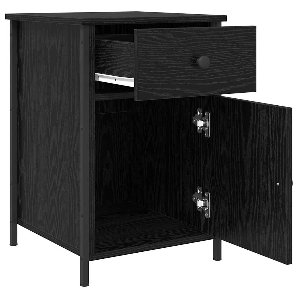 Bedside Cabinet Black Oak 40 x 42 x 60 cm Engineered Wood