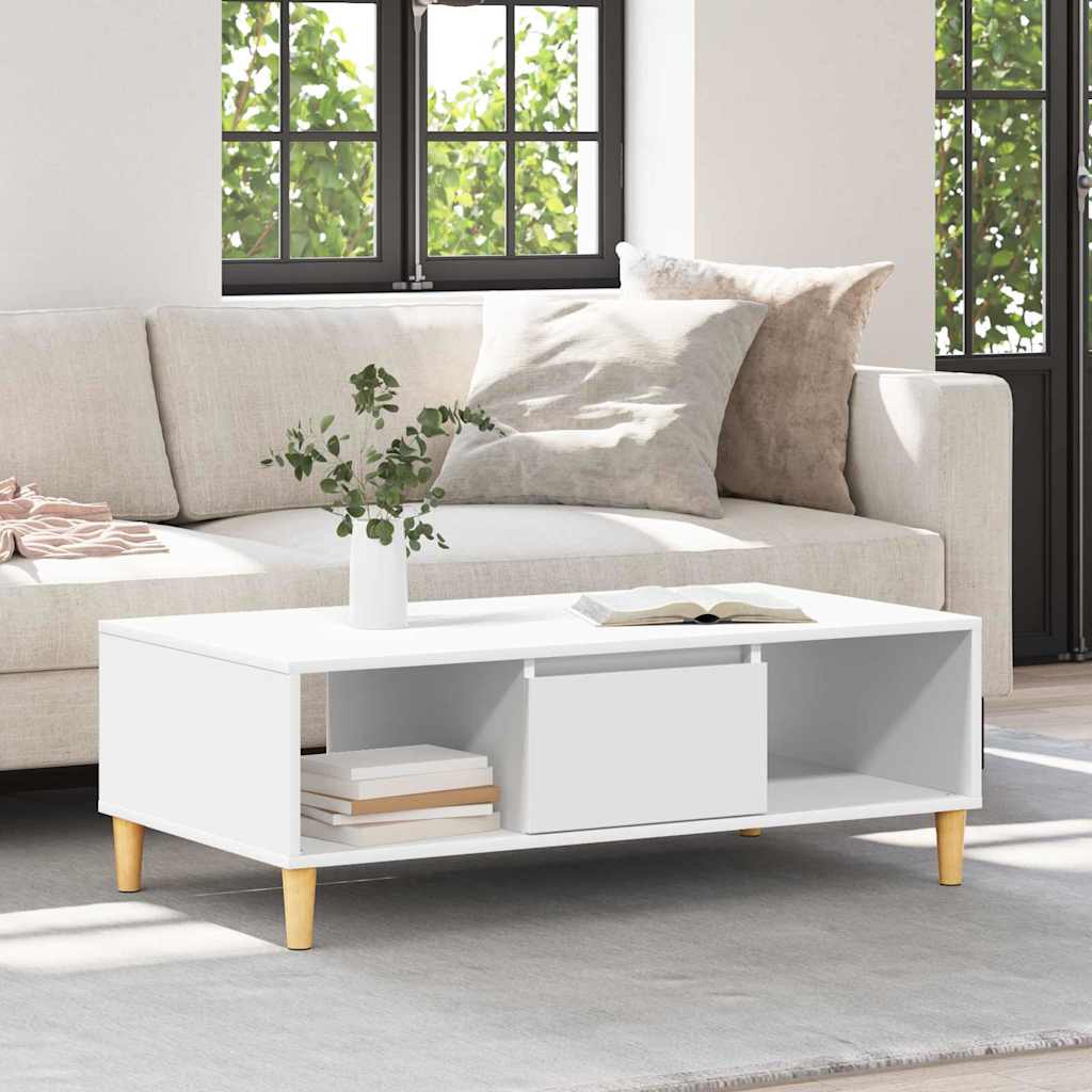 Coffee Table White 102 x 55 x 35 cm Engineered Wood