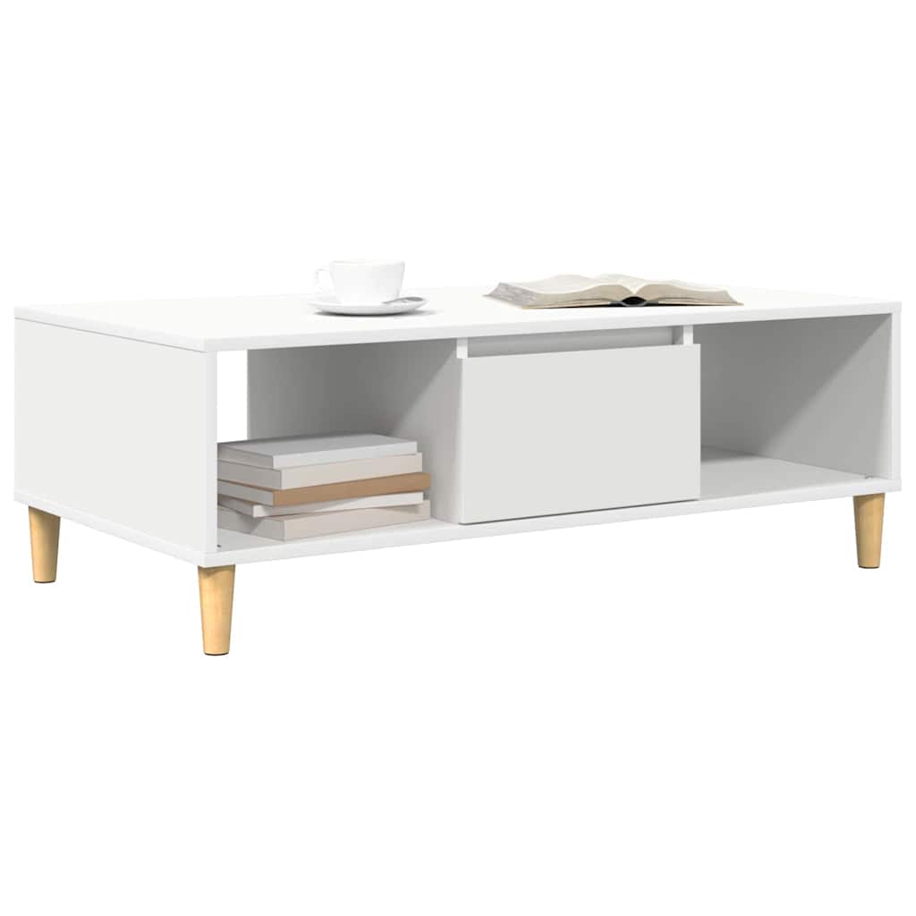Coffee Table White 102 x 55 x 35 cm Engineered Wood