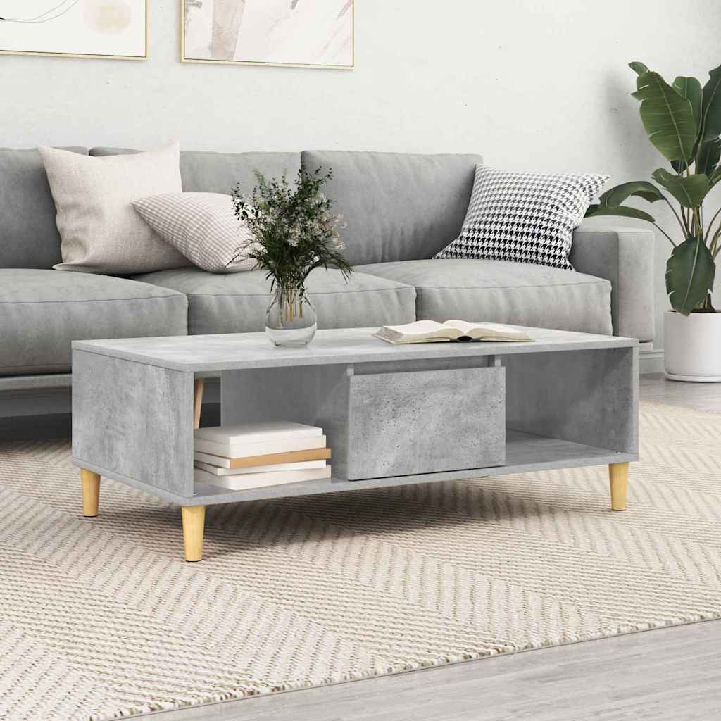 Coffee Table Concrete Grey 102 x 55 x 35 cm Engineered Wood