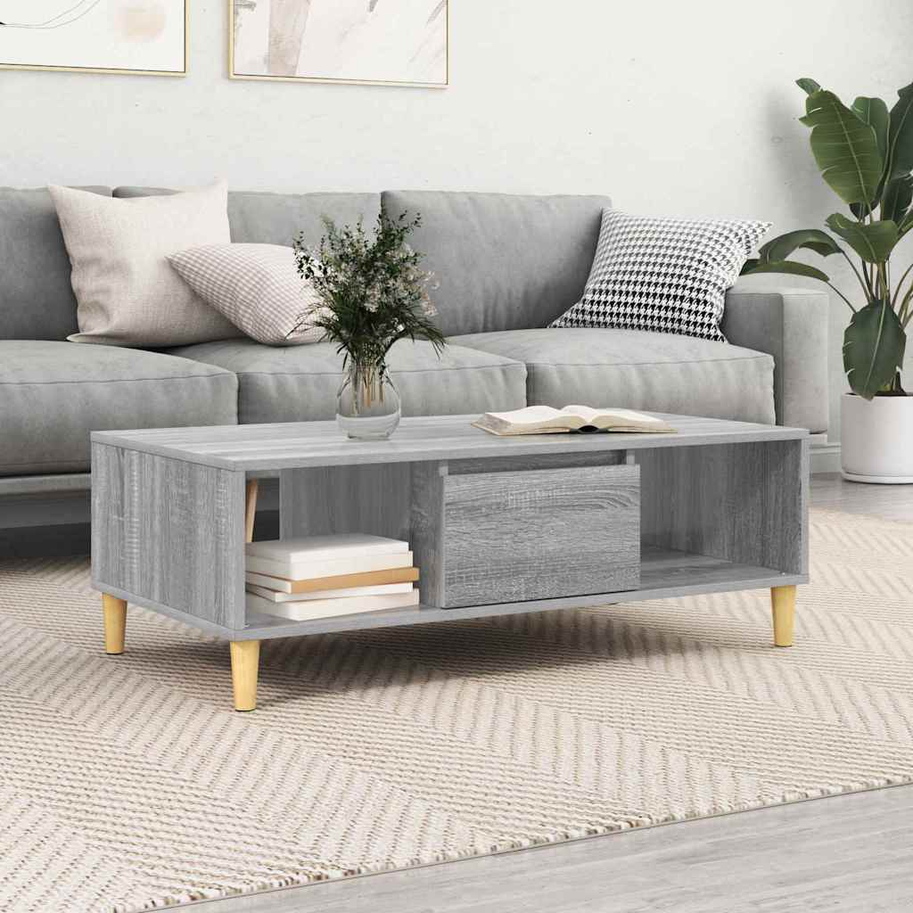 Coffee Table Grey Sonoma 102 x 55 x 35 cm Engineered Wood