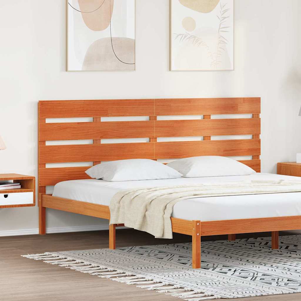 Headboard Wax Brown 200.5 x 3 x 80 cm Solid Pine Wood