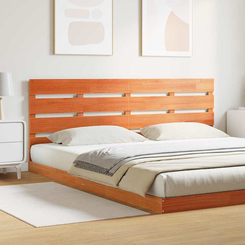 Headboard Wax Brown 200.5 x 3 x 80 cm Solid Pine Wood