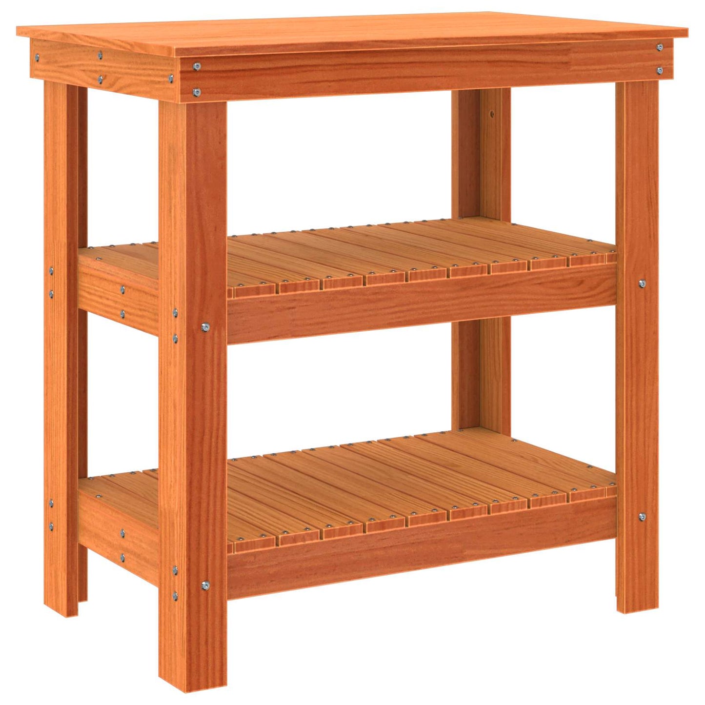 Work Bench Wax Brown 78.5 x 50 x 80 cm Solid Pine Wood