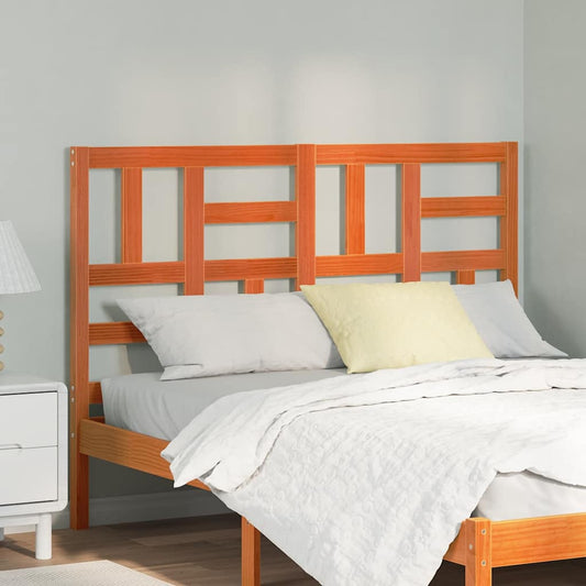 Bed Headboard Wax Brown 145.5 x 4 x 104 cm Solid Pine Wood
