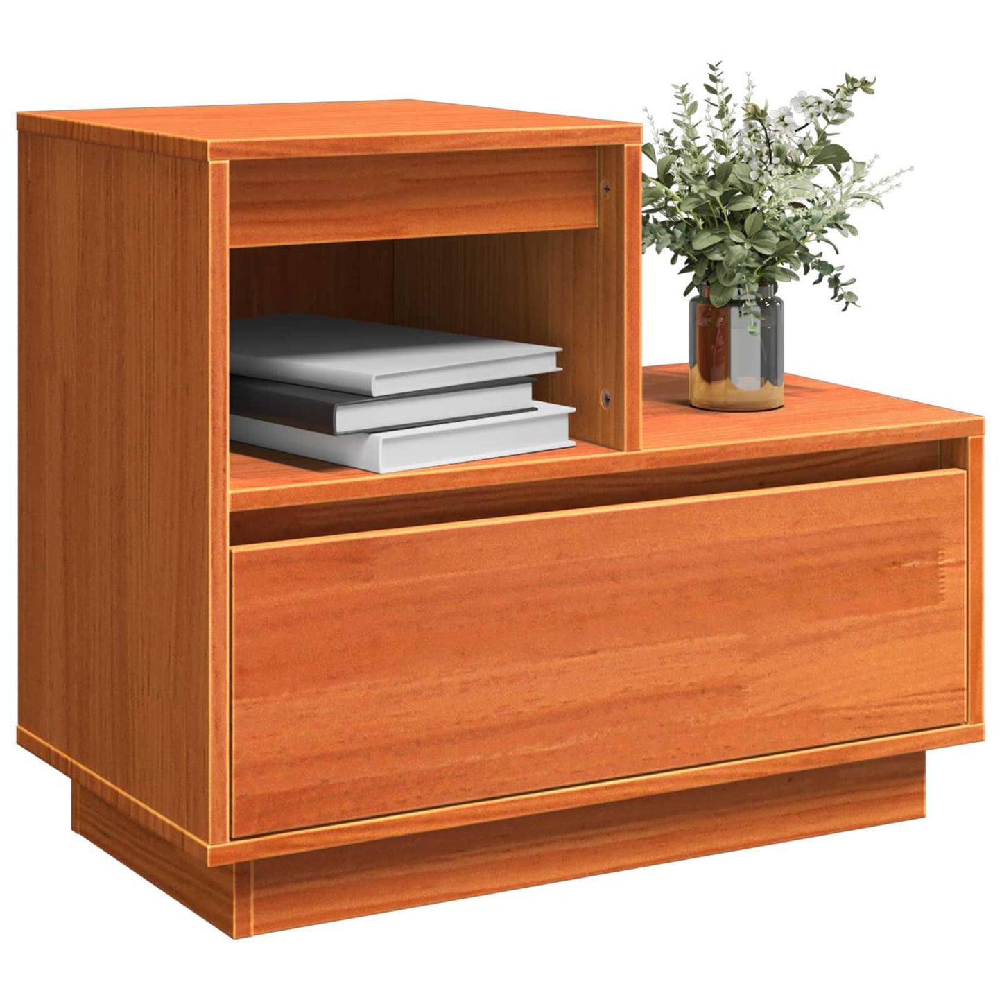 Bedside Cabinet Wax Brown 60 x 34 x 51 cm Engineered Wood
