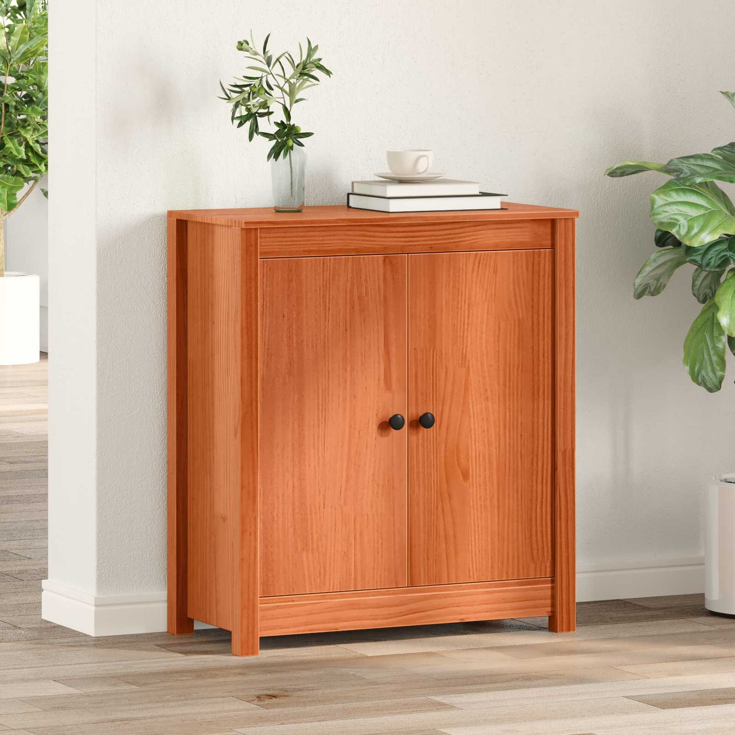 Sideboard Wax Brown 70 x 35 x 80 cm Solid Pine Wood