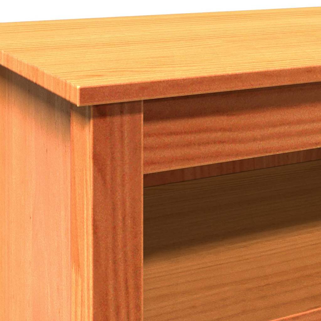 Storage Bench Wax Brown 110 x 38 x 45.5 cm Solid Pine Wood