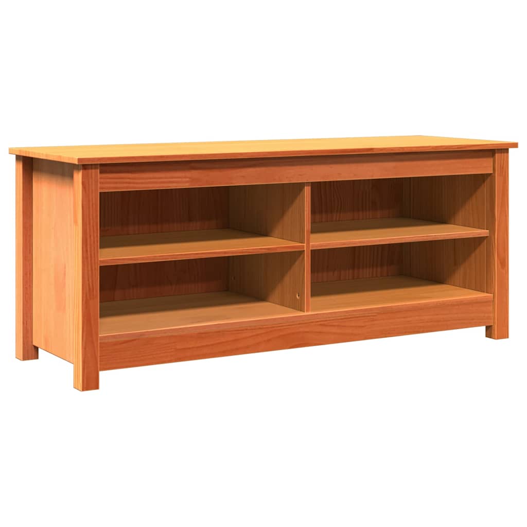 Storage Bench Wax Brown 110 x 38 x 45.5 cm Solid Pine Wood