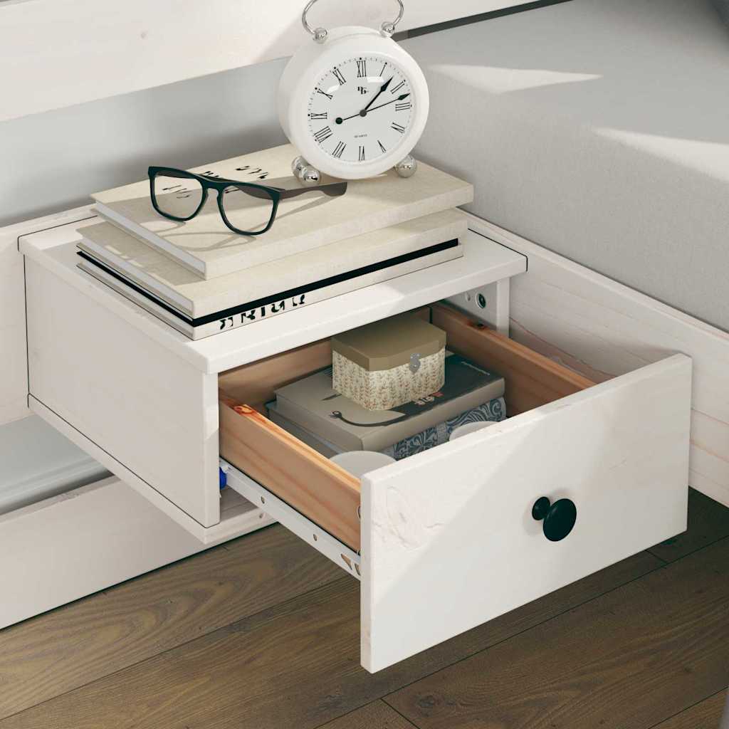 Bed Frame with Headboard White 200 x 200 cm Solid Pine Wood