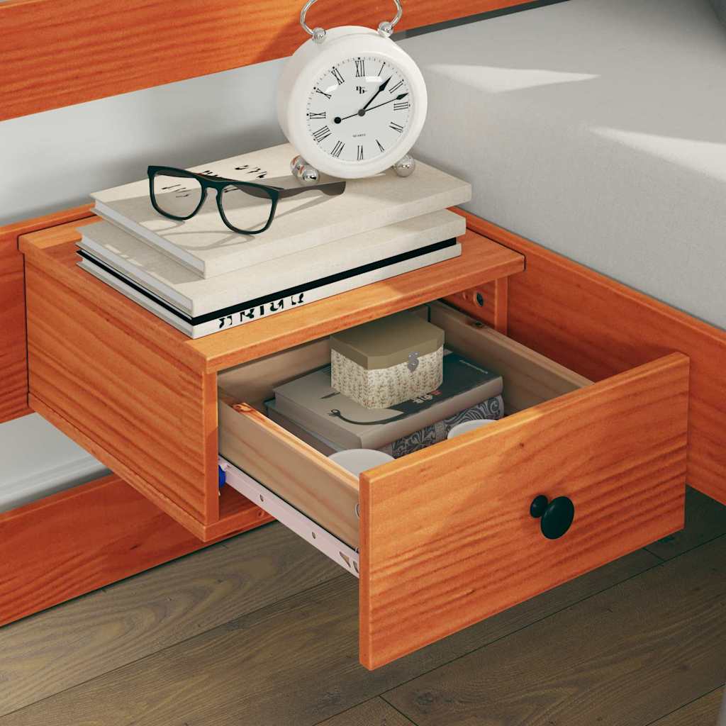 Bed Frame with Headboard Brown 135 x 190 cm Solid Pine Wood