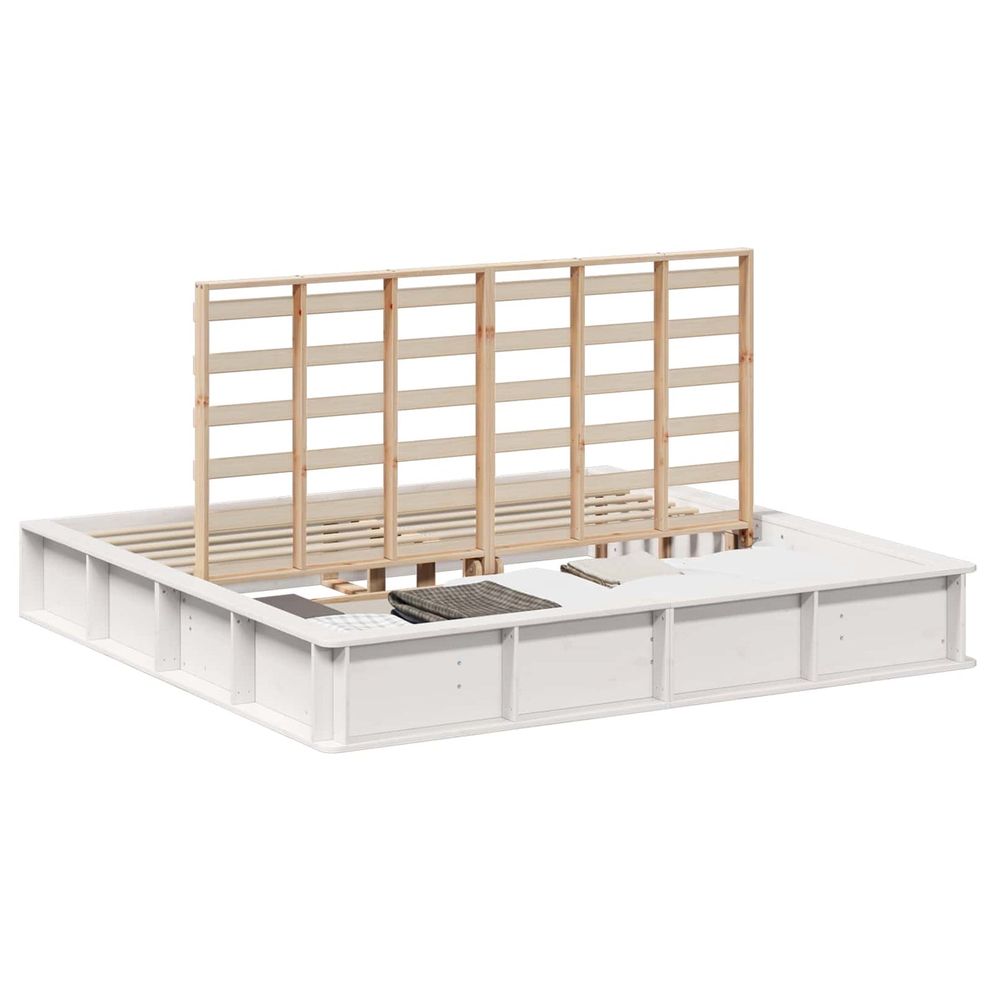 Bed Frame White 180 x 200 cm Solid Pine Wood