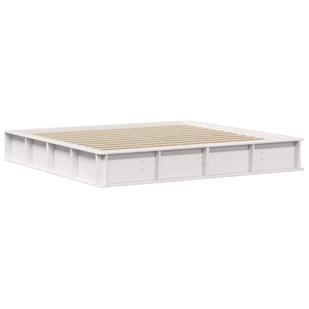 Bed Frame White 180 x 200 cm Solid Pine Wood