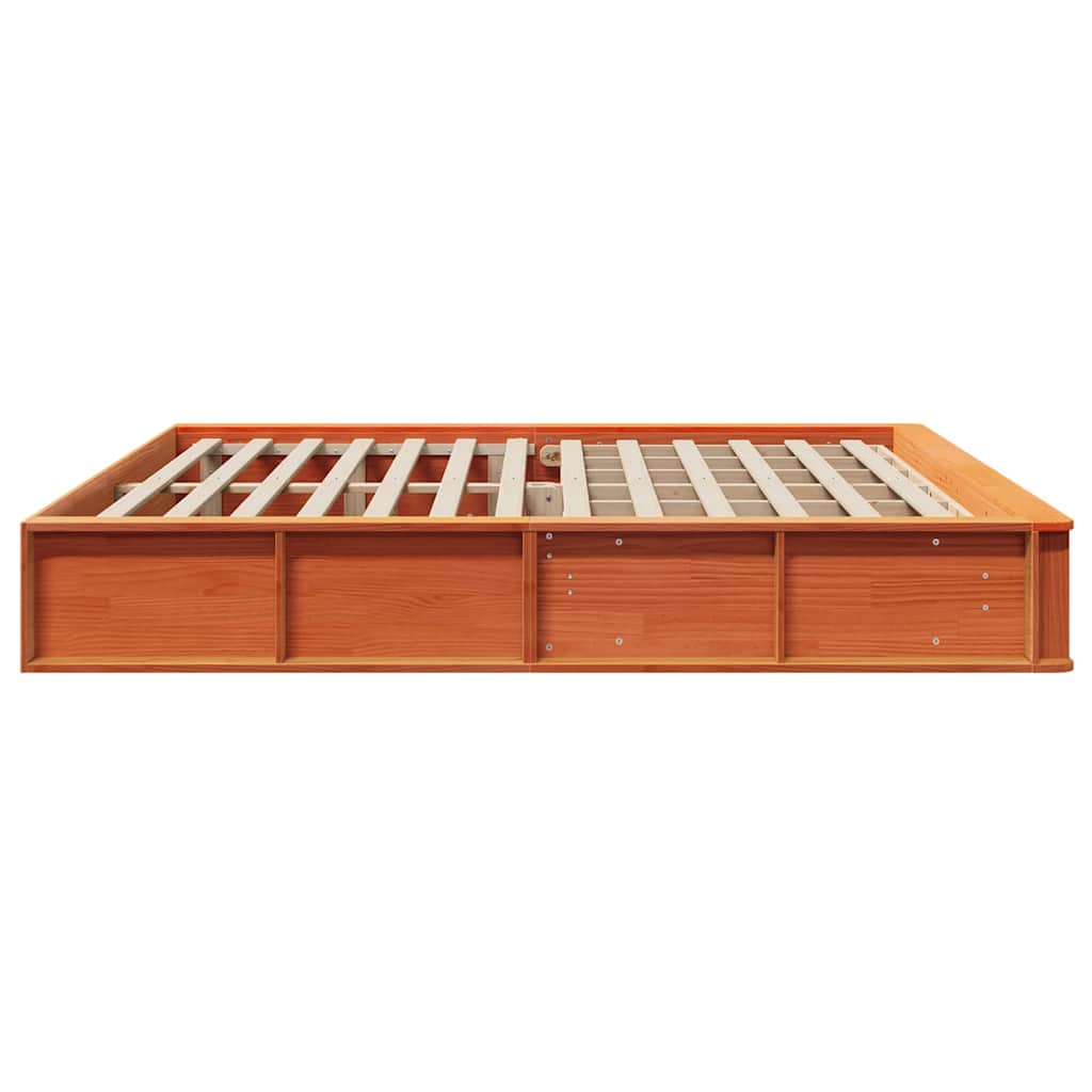 Bed Frame Wax Brown 180 x 200 cm Solid Pine Wood