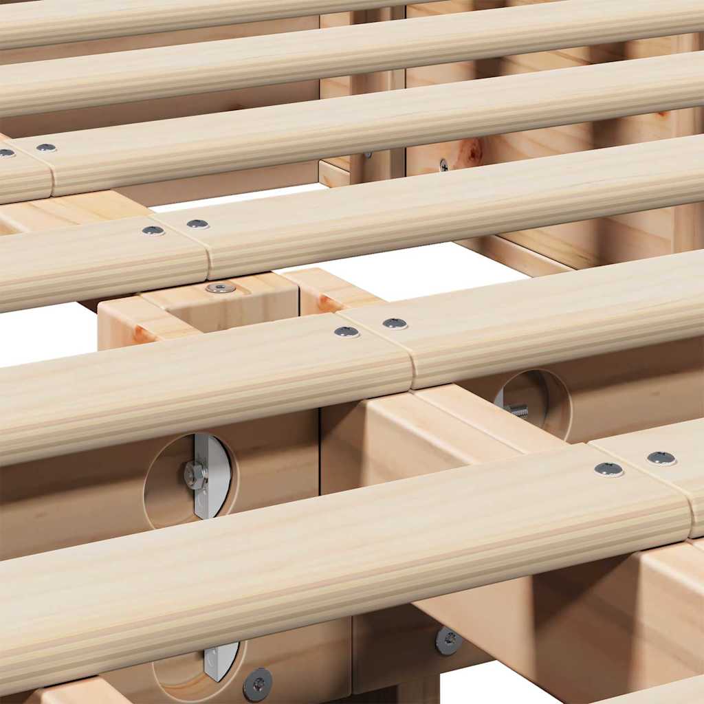 Bed Frame Brown 160 x 200 cm Solid Pine Wood