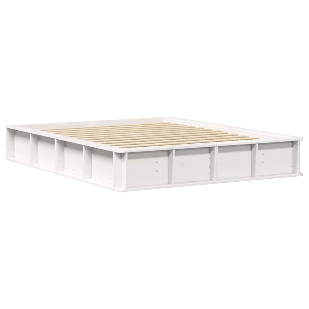 Bed Frame White 160 x 200 cm Solid Pine Wood